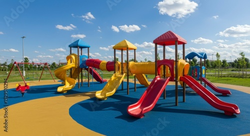 Wallpaper Mural Colorful playground equipment under a vibrant blue sky Torontodigital.ca