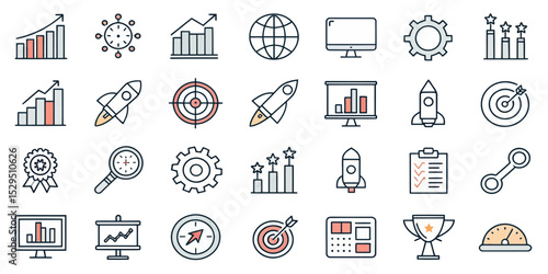  SEO Vector Icon Set — Adjustable Line Weight Design Collection