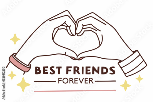 Best friend heart design fingers forming a love heart