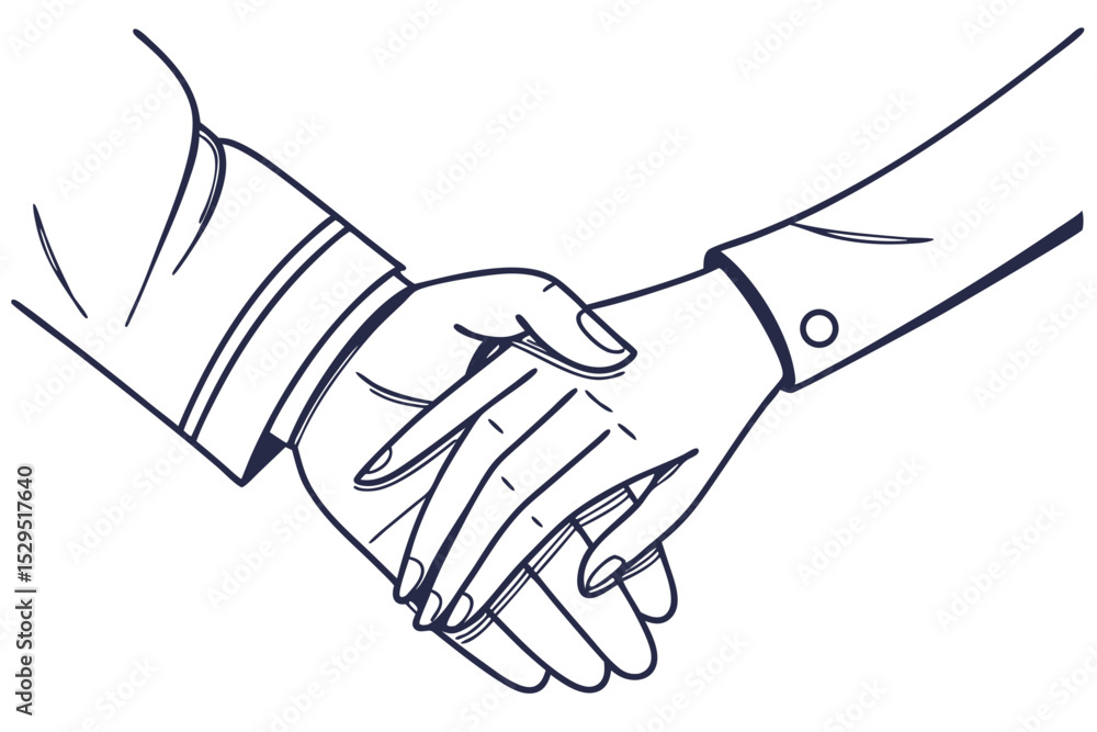 Fototapeta premium Intertwined hands unity partnership mutual respect flat design