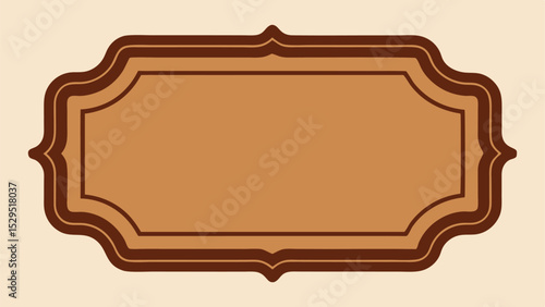 Elegant decorative frame in brown and beige ideal for labels or invitations