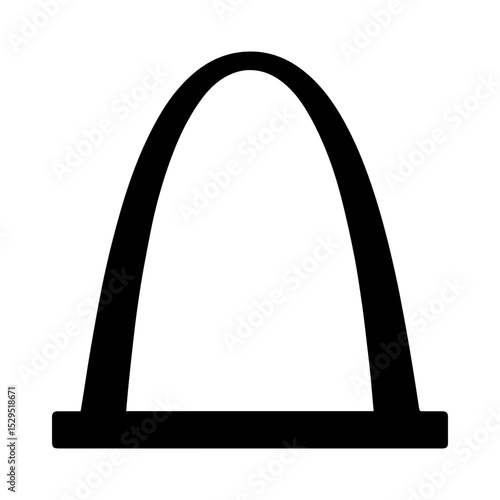St Louis Gateway Arch icon representing iconic American monument with transparent background
