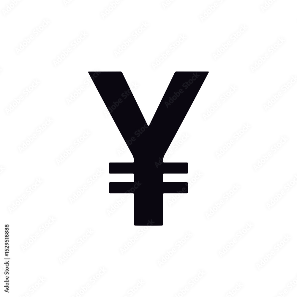 Fototapeta premium Yen symbol in black, financial concept, for blogs with space for copy
