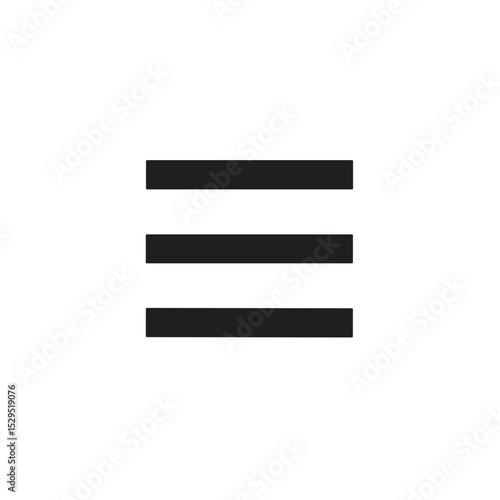 Menu icon in simple black and white style, for UI design with space for copy