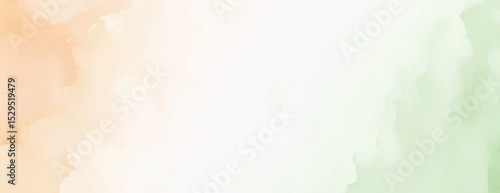 Abstract indian flag theme tricolor watercolor background saffron, orange, kesari, green, independence day, republic day, banner, 15 august, 26 january, Horizontal, Grunge, brush, stroke, vector,