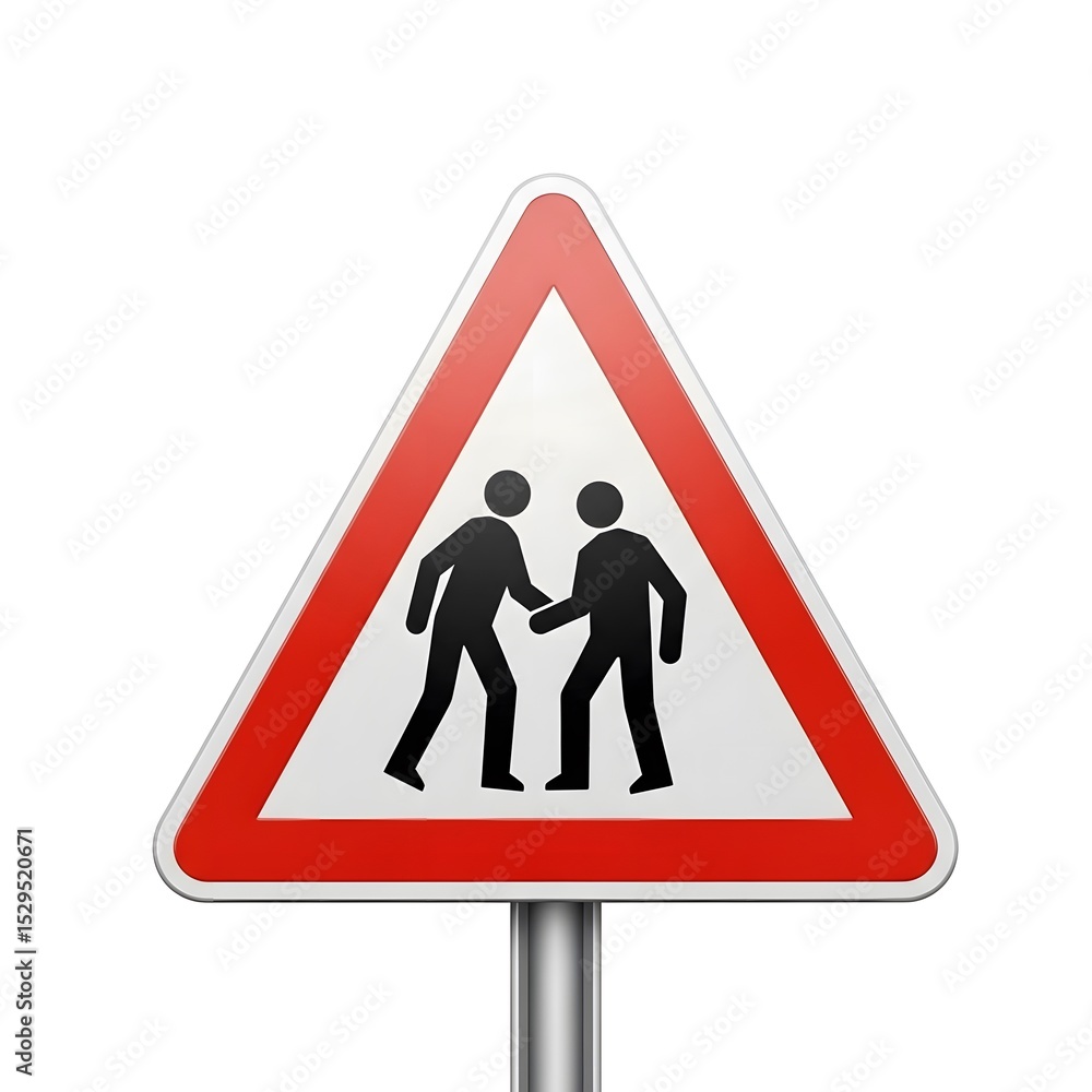 Pedestrian Crossing Ahead Safety Warning Sign for Road Users Pedestrian Crossing Ahead Safety Warning Sign for Road Users