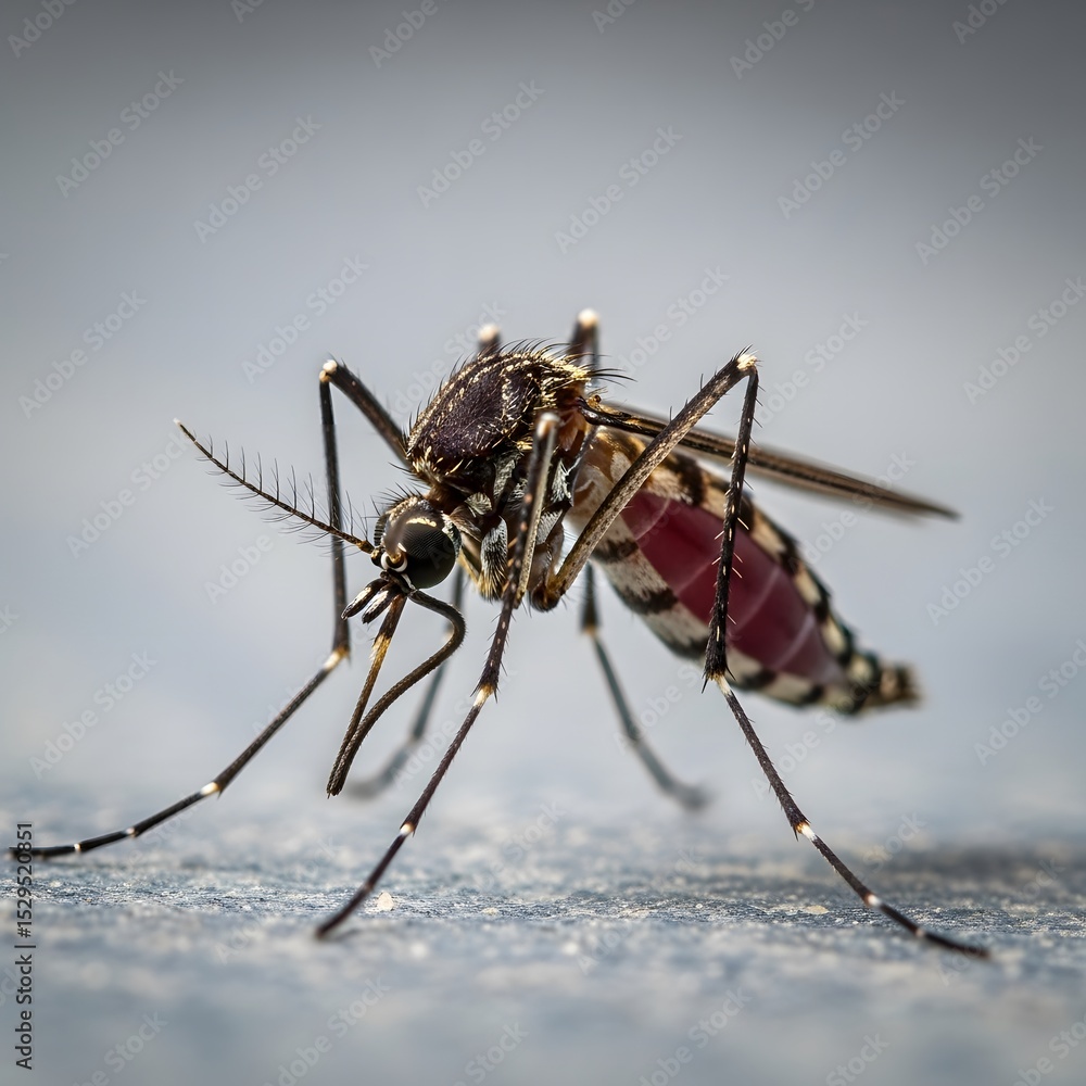 Fototapeta premium Close-up Photography of a Mosquito Detailed View of Insect Anatomy