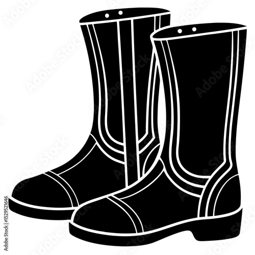 black rubber boots