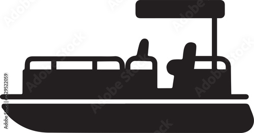 Pontoon Boat Silhouette Vectors High-Quality Illustrations