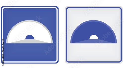 Tunnel on road sign. vector