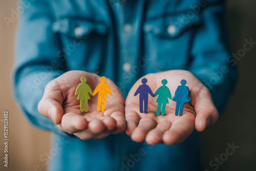 Wallpaper Mural Holding colorful paper people to celebrate diverse learning and connection Torontodigital.ca