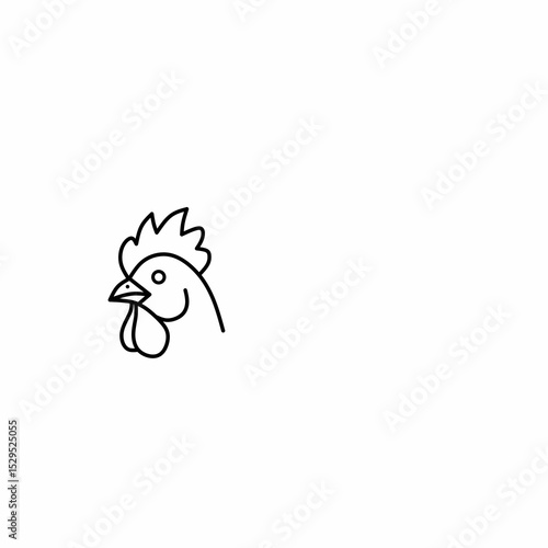 Icon head chicken logo vector 