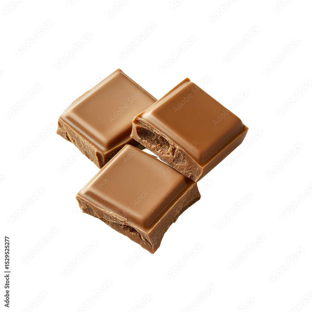 Delicious Milk Chocolate Pieces, Close-Up Studio Shot Delicious Milk Chocolate Pieces, Close-Up Studio Shot