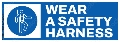 mandatory safety signs v2 uppercase text_wear a safety harness landscape size 1/2 a4,a3,a2,a1	
