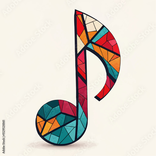 Cubist Music Note Vector