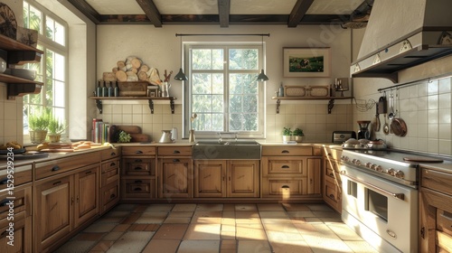 Traditional European-style homes often have large kitchens and are equipped with large heating kitchens for cooking and serving traditional dishes