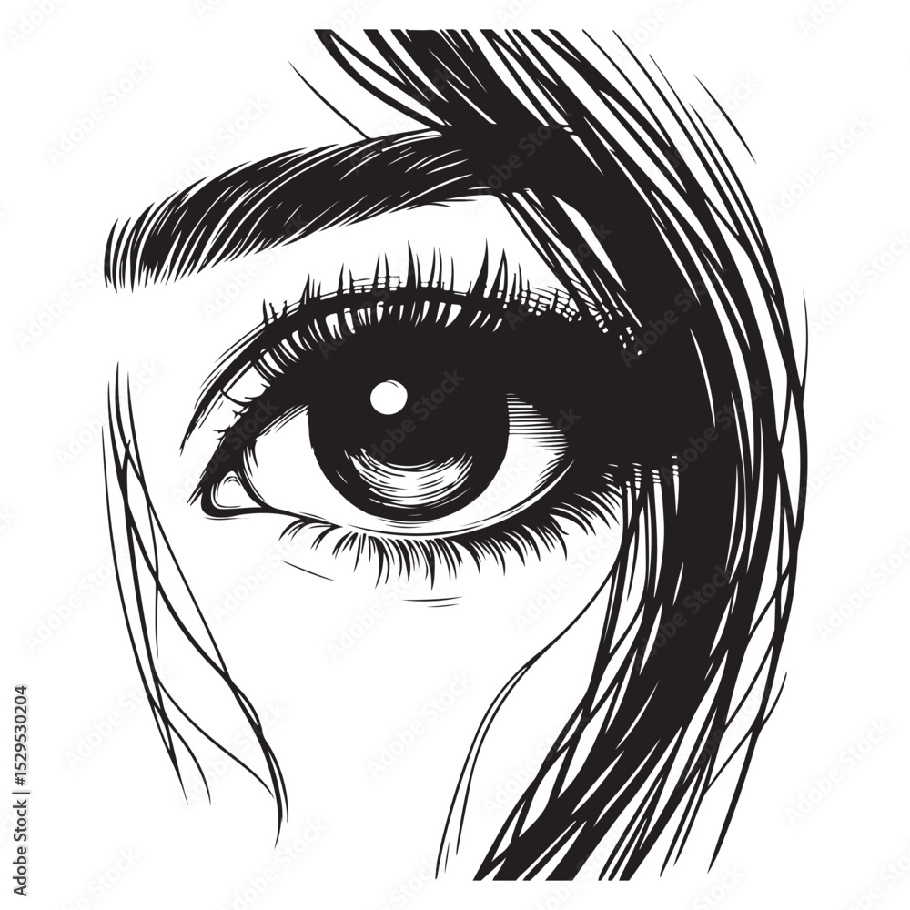 Obraz premium black and white eye