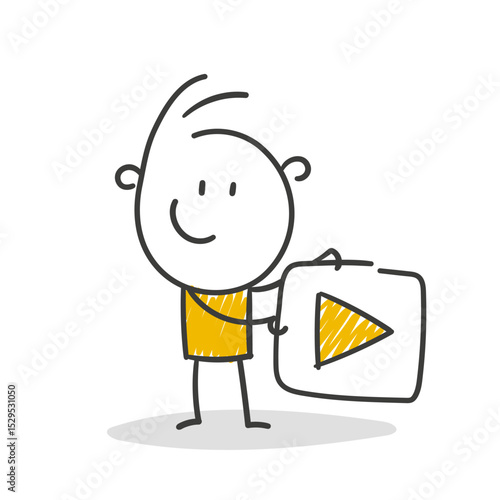 Strichfiguren / Strichmännchen: Video, Clip, Vlog, Content Creator, Stream, Play. (Nr. 863)