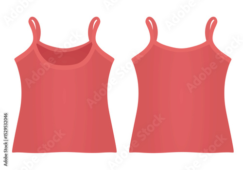 Pink woman sleeveless t shirt. vector illustration	