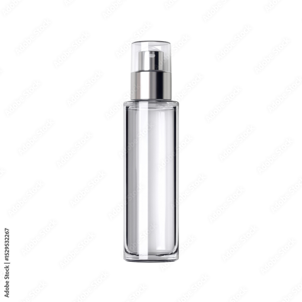 Transparent bottle with pump dispenser for cosmetic or liquid products on white background for product display and branding Transparent background or png Transparent bottle with pump dispenser for cosmetic or liquid products on white background for product display and branding Transparent background or png