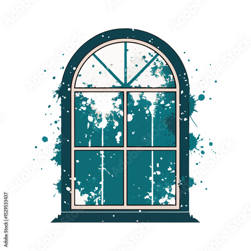 Rusty Circular Drain Cover with Diagonal Slats Illustration on White