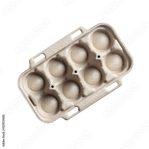 Eco-Friendly Egg Carton Made from Recycled Material with Eight Compartments for Sustainable Living Transparent background or png
