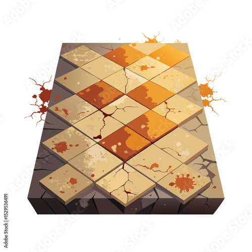 Cracked Path: Environmental Impact and Destruction Concept Image Art