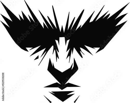 Abstract Angry eyes silhouette Vector. Design. Clipart image isolated on background.