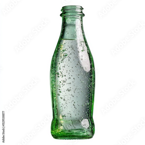 Wallpaper Mural Sparkling Water in a Vintage Green Glass Bottle Refreshing Drink Beverage Isolated White Background Torontodigital.ca