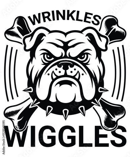 Bulldog T-Shirt Design: Wrinkles and Wiggles with Bones