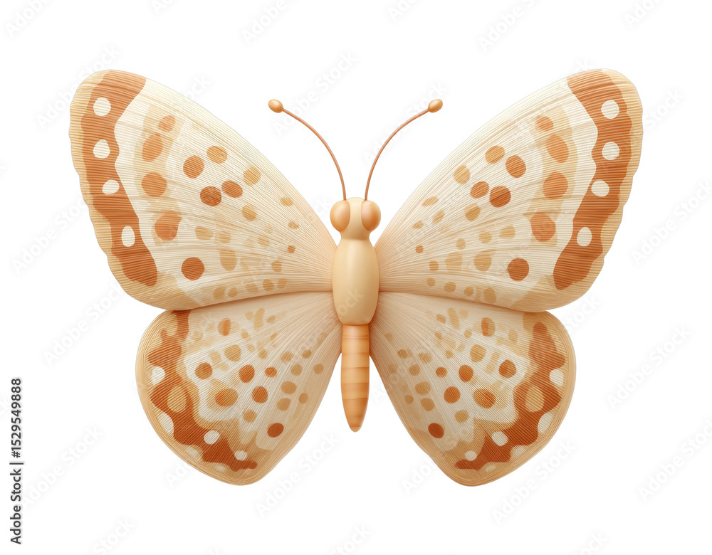 PNG Elegant orange and cream butterfly with intricate patterns and symmetrical wings PNG Elegant orange and cream butterfly with intricate patterns and symmetrical wings