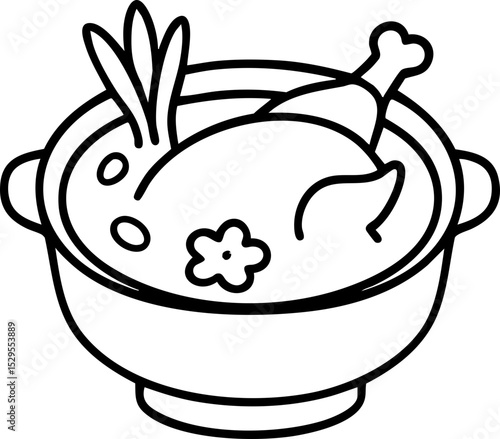 삼계탕 한국 음식 아이콘 한식