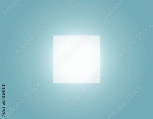 A glowing square centered on a smooth blue background.