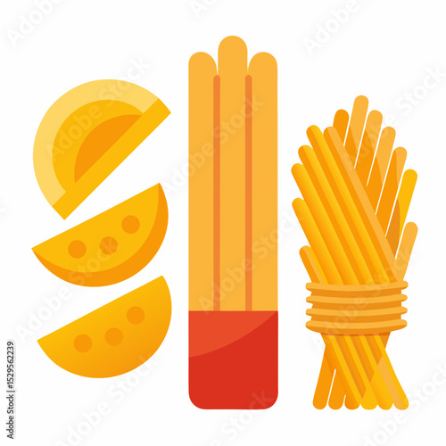 National Pasta Day Classic Pasta Shapes Vector Minimalist Food Illustration