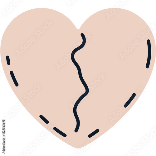 A Simple Broken Heart Symbolizing Sadness and Emotional Distress