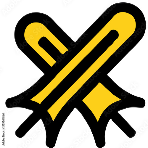 Abstract Intertwined Yellow and Black Stripes