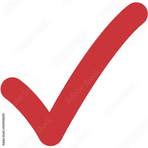 Bold Red Check Mark Symbolizing Approval Agreement and Correctness