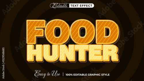 Food hunter 3d logo template editable text effect style