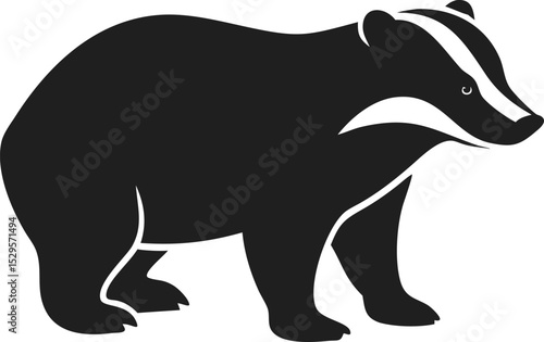 Badger silhouette sturdy and resilient mammal known for its burrowing and tenacity