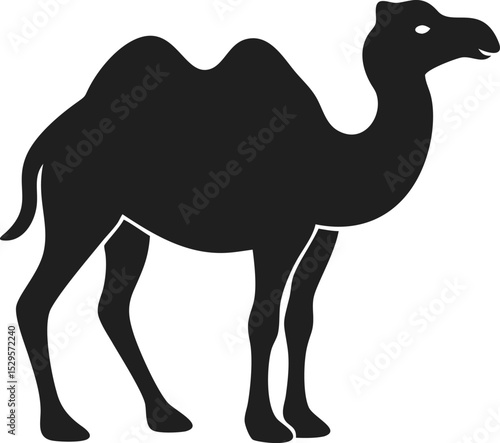 Camel silhouette resilient desert mammal known for endurance and adaptability