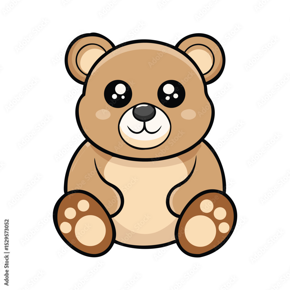 Cute cartoon bear character with big eyes and soft paws Cute cartoon bear character with big eyes and soft paws