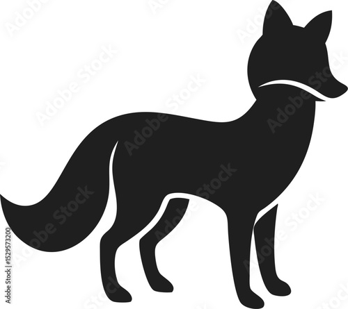 Fox silhouette agile and cunning wild canine known for its intelligence and adaptability