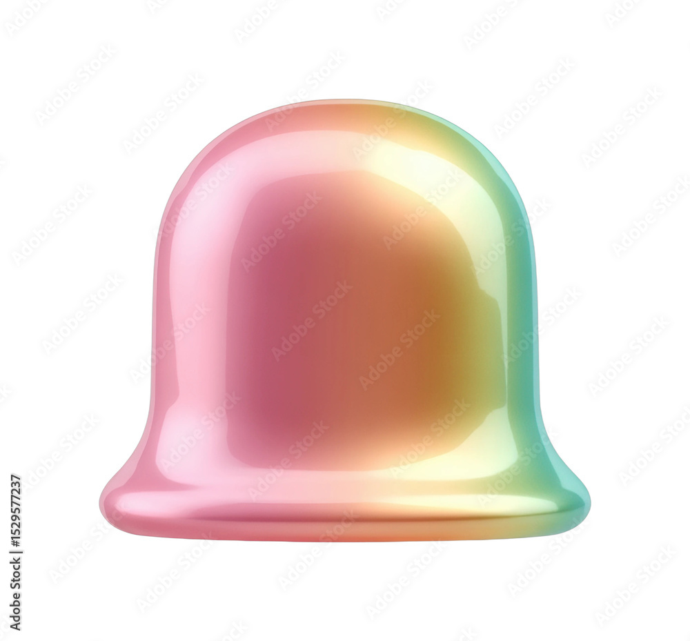 Fototapeta premium PNG Colorful iridescent jelly shape with glossy finish