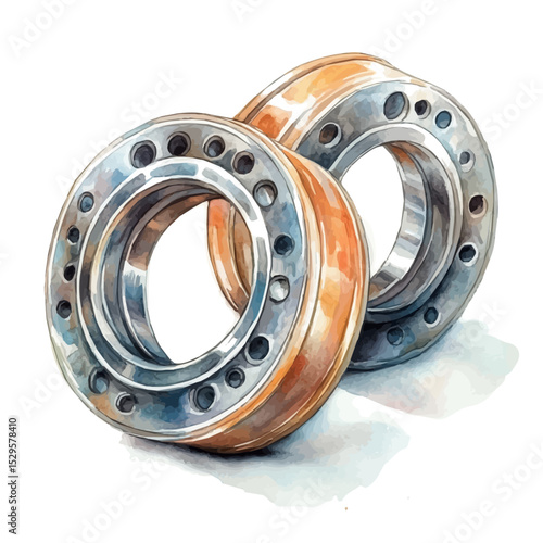 Bearings, watercolor illustration vector, high quality, isolated on a white background.