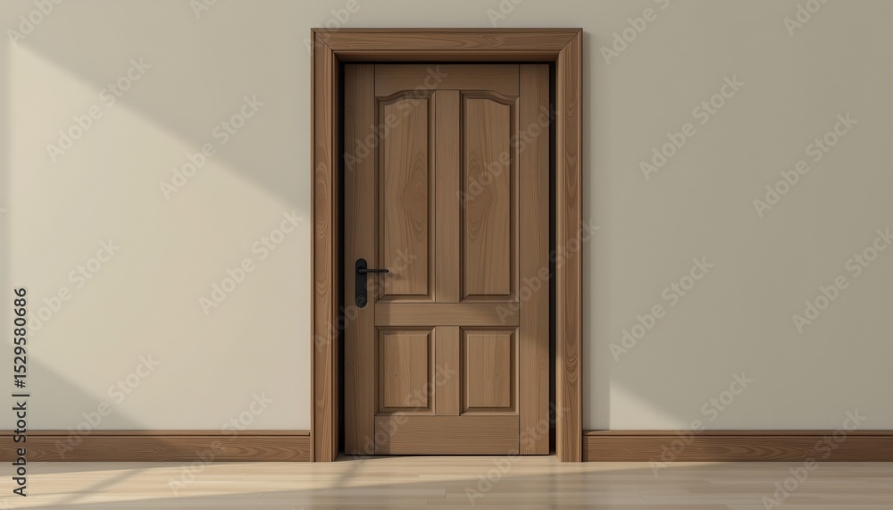 minimalist digital illustration of a wooden door with simple lines and muted tones. minimalist digital illustration of a wooden door with simple lines and muted tones.