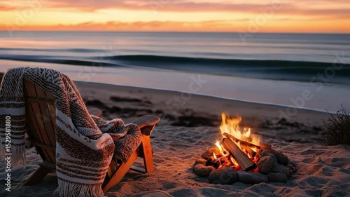 Serene Sunset Beach Bonfire: A Cozy Coastal Escape