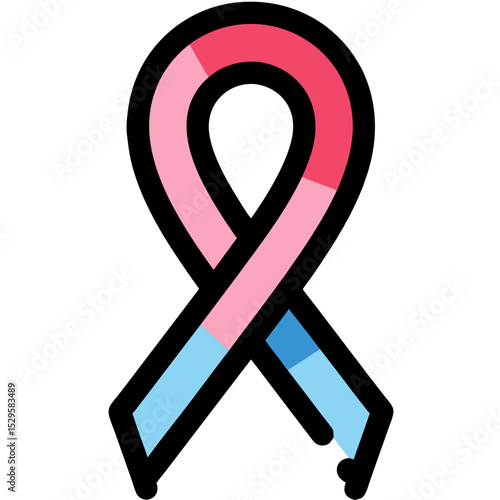Colorful Ribbon Symbolizing Awareness and Support for Transgender Community Rights
