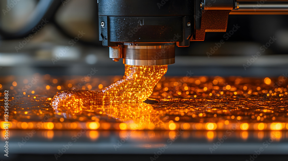 3d printer printing an orange object using fused deposition modeling 3d printer printing an orange object using fused deposition modeling