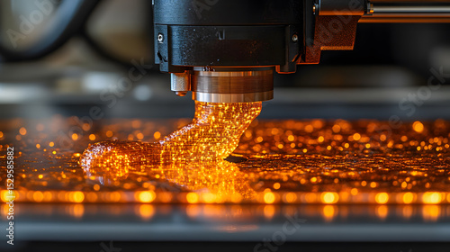 3d printer printing an orange object using fused deposition modeling