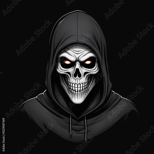 Skull and Skeleton Head Vector – Scary Halloween Death Illustration with Bones, Zombie, and Pirate Symbol Art in Dark Horror Style for Tattoo, Anatomy, and Fear Lovers